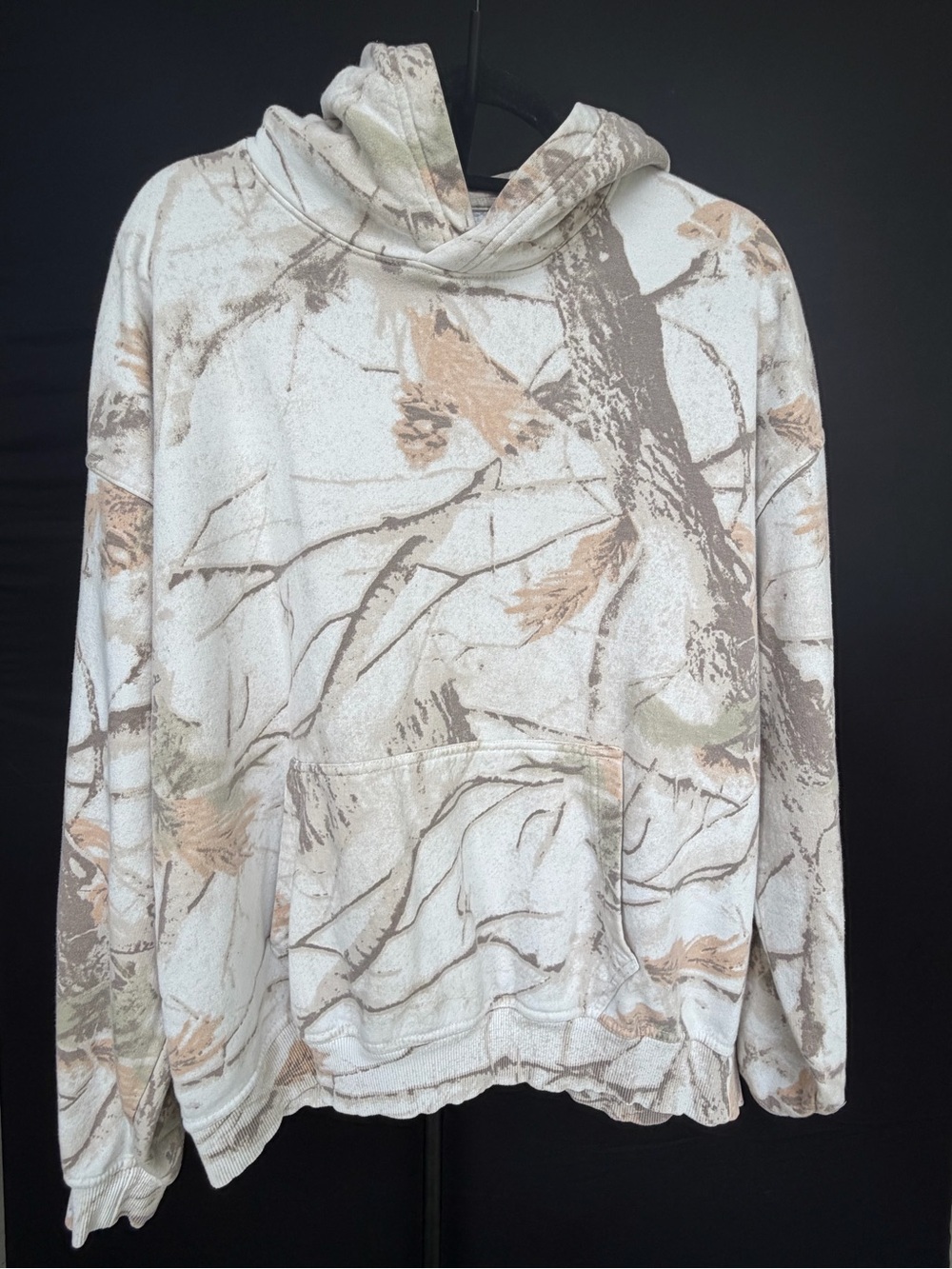 Camo Print Hoodie - Neutral Oak